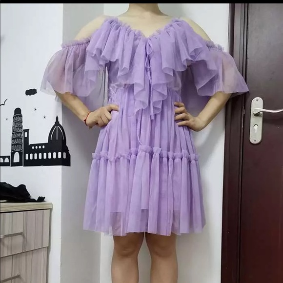 Purple Ruffle Boho Dress - Picture 4 of 14